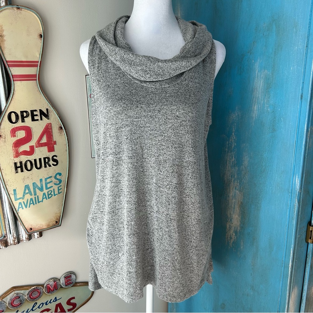 Lou & Grey Cowl Neck Soft Sleeveless Knit Top Luxe Loungewear Comfy